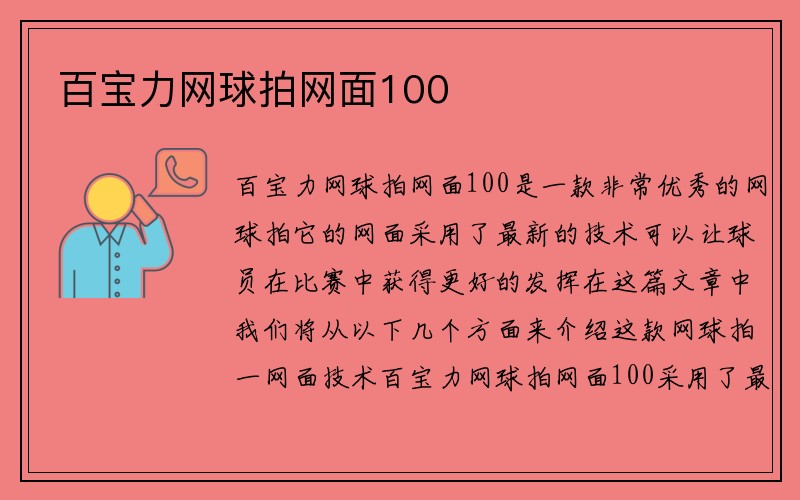 百宝力网球拍网面100