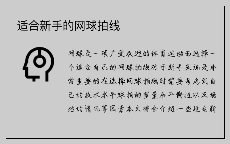 适合新手的网球拍线