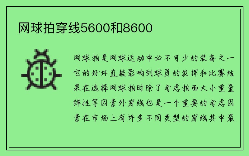 网球拍穿线5600和8600