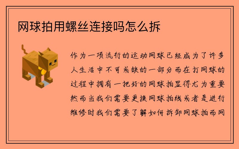 网球拍用螺丝连接吗怎么拆