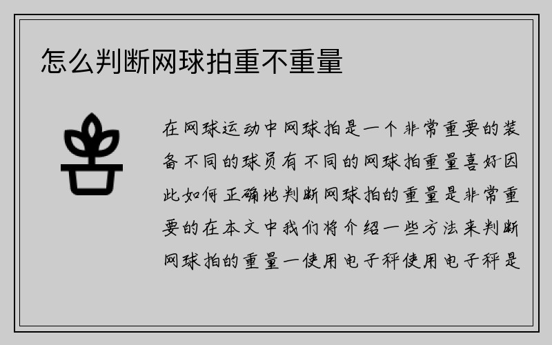 怎么判断网球拍重不重量