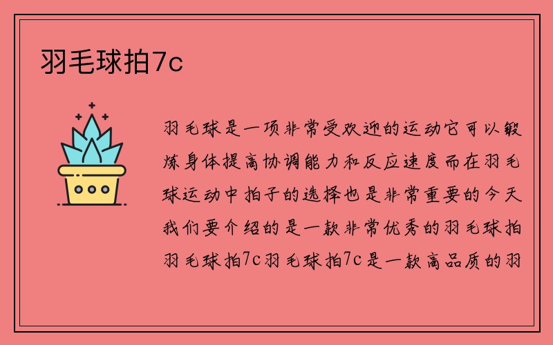 羽毛球拍7c